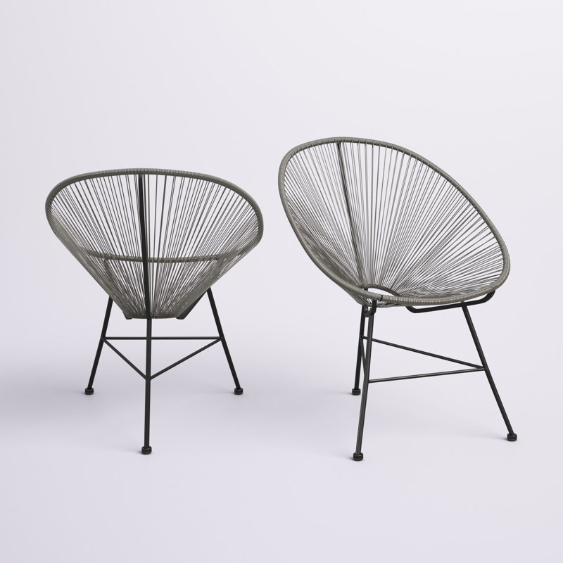 Alamo Indoor/Outdoor Acapulco Chair, Gray, Black