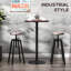Table de bar d'une hauteur de 42 po avec cadre en bois rustique et en métal - Polyvalent pour un support bistro intérieur et extérieur