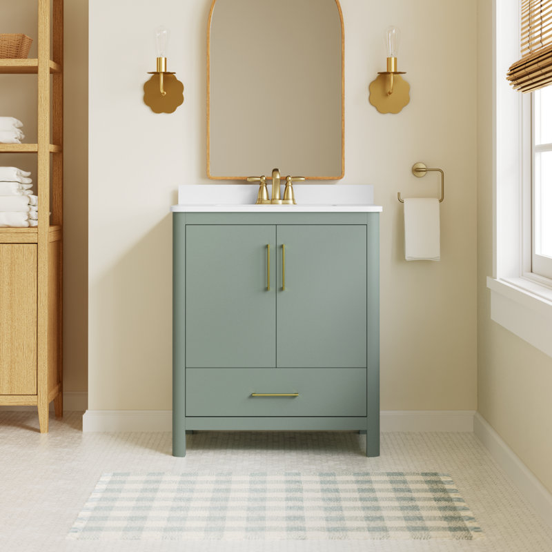 Austin 30 Single Bathroom Vanity with Top, Green