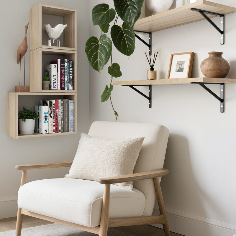 Kaboon Floating Shelves Set Of 2, 10X36,  Light Oak, Oak, 36'' W X 10'' D
