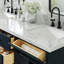Meuble-lavabo double en bois massif de 66 po avec plateau en marbre de Carrare de 1,5 po Thornaby-1008703726-1047605995