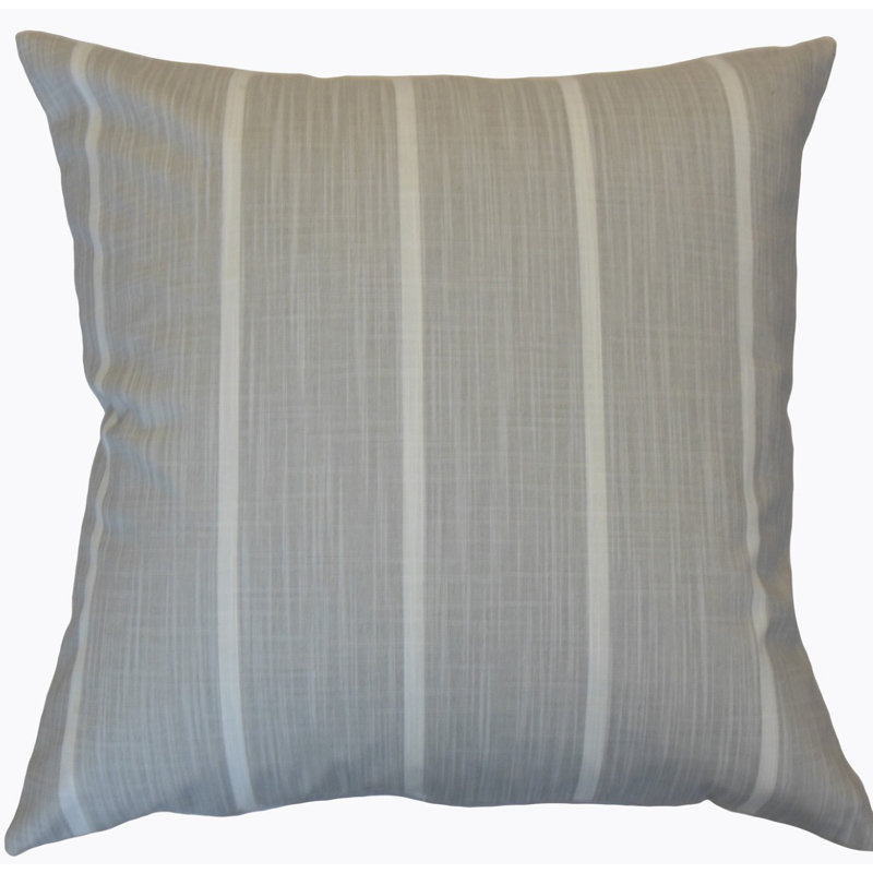 Coussin en coton Simona, Hauteur (26 po) x largeur (26 po), Gris foncé