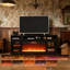 Console télé avec foyer électrique, rangement ouvert et armoires latérales-1380798487