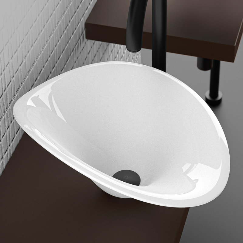 Calla Lilly 18.1'' L Bathroom Sink, White
