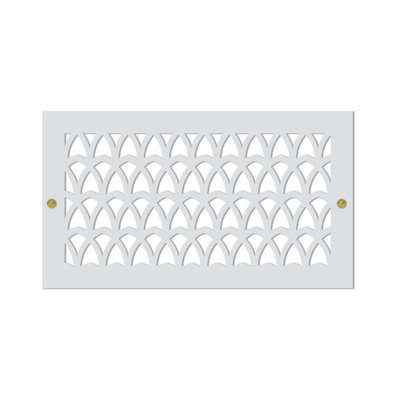 Registres muraux et de plafond Stellar Air White avec vis en laiton - 8 x 16 (ouverture de conduit) 10 x 18 - Arches célestes