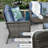 7 - Person Rectangular Outdoor Dining Set with Fire Pit Table and Cushions-1207009677-1194115120