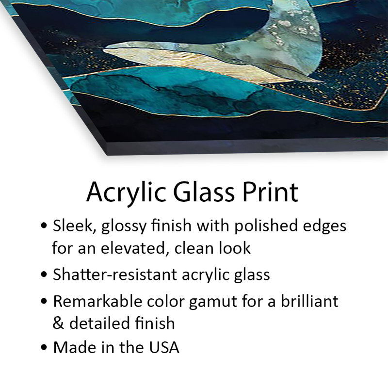 Impression d'une baleine bleue sur verre acrylique