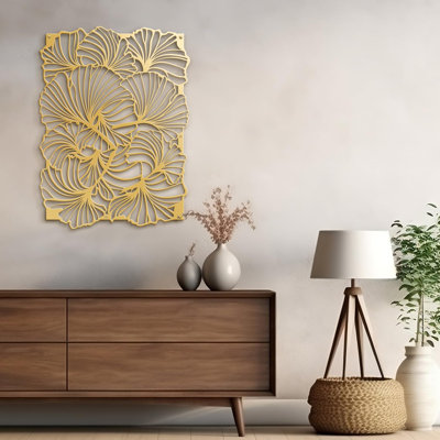 Tulip Flower Minimalist Modern Abstract Wall Accent Sculpture Hanging Decoration Metal Wall Decor