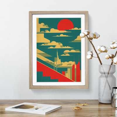 City Skyline Retro Art No.5 - Wall Art