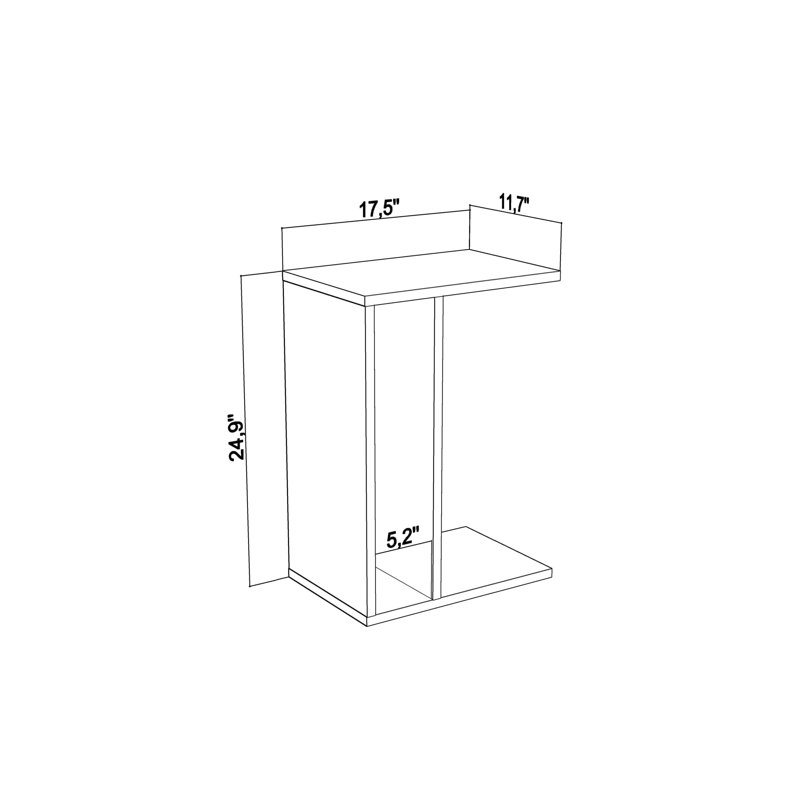 Table d'appoint Najni, Chêne / Blanc