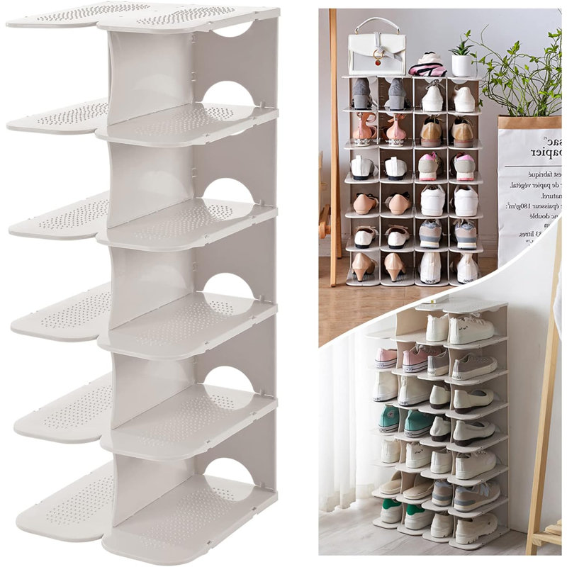 6-tier Adjustable Shoe Rack Space-saving Stand White