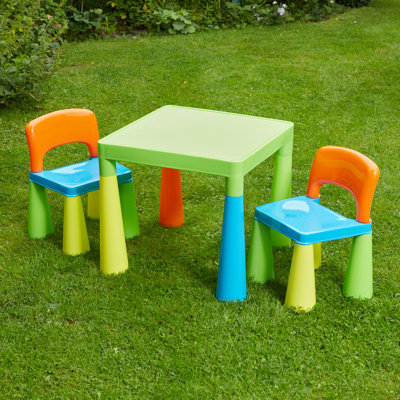 Kids Plastic Table and Two Chairs Set