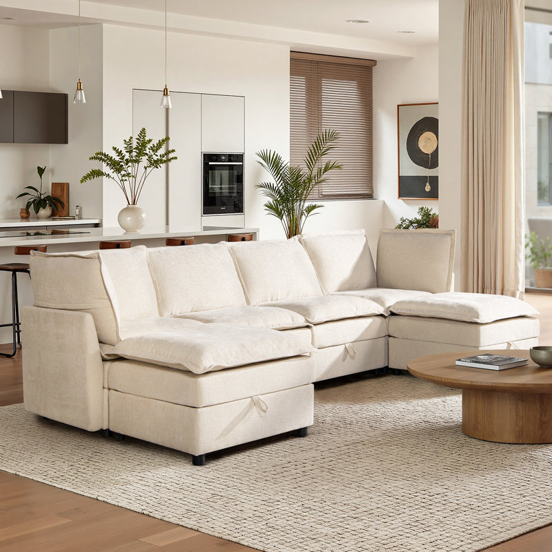 Canapé modulaire en U modulaire en U avec rangement Jahime