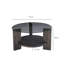 Table basse moderne, cadre 100% verre trempé et 100% bois de pin massif, 29,5 x 15,7 x 29,5 pouces | Style industriel | Anthracite et brun foncé | Conception durable et élégante pour les espaces de salon et de bureau-1587650841-1587650840