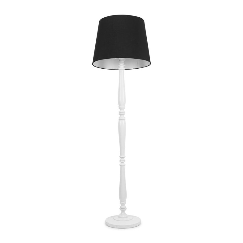 Arialdo 156cm Traditional Floor Lamp, Black, Matte White
