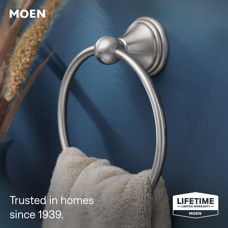Preston Wall Mounted Towel Ring, Brushed Nickel