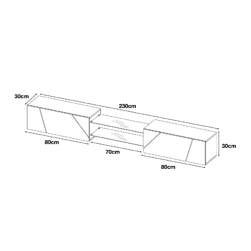 Art02 White Floating TV Unit with Blue LED Lights