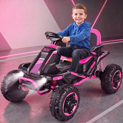 Alex 36V Kids Ride On ATV, 600W Dual-Motor Electric 4 Wheeler Quad for Ages 5-12, 5.9 MPH Ride On Car with Adjustable 16" Seat, Bluetooth, Stories, LED Breathing Light, Metal Suspension
