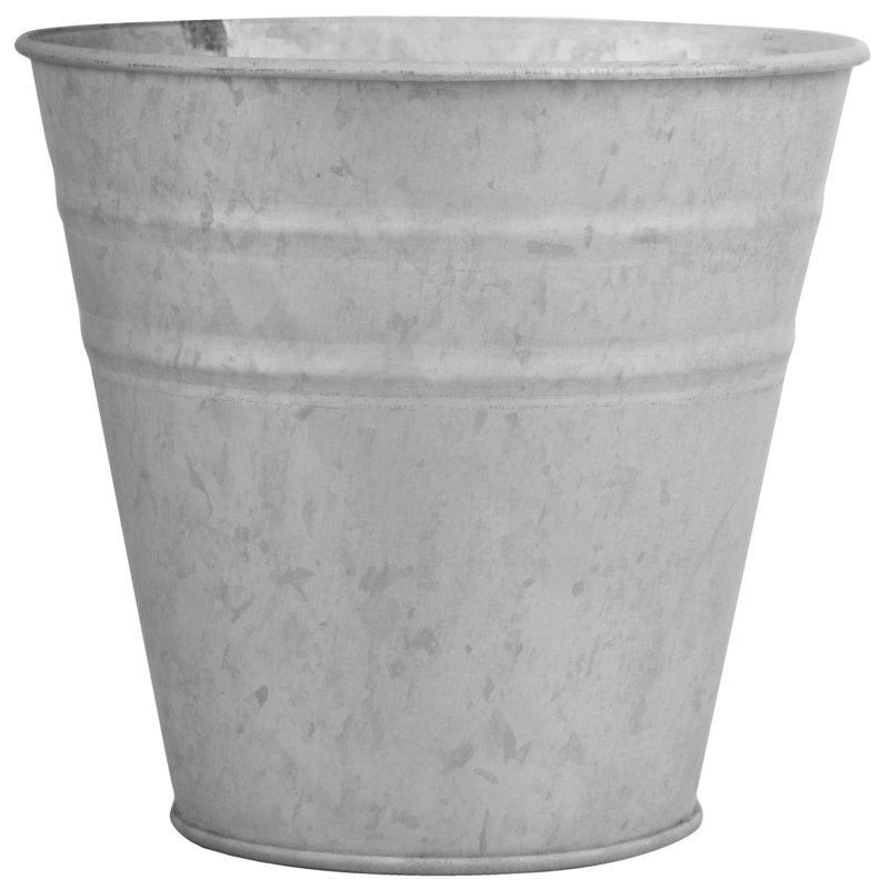Old Zinc Flower Pot, H9 x W9.5 x D9.5cm