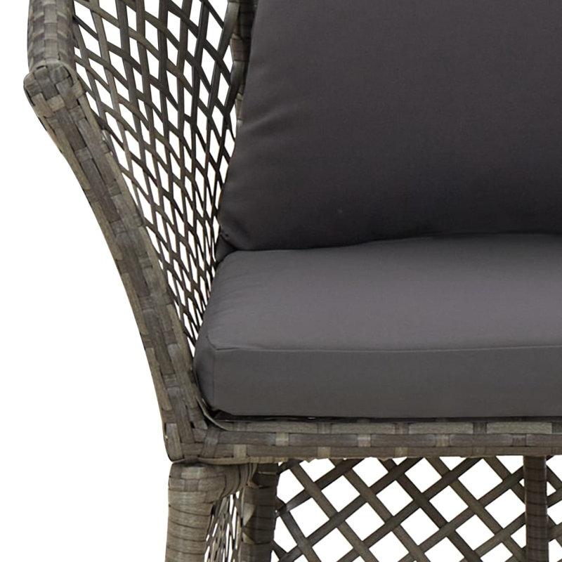 Chaise de patio avec coussins, gris, Gris foncé