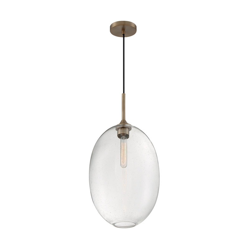 Luminaire suspendu à 1 lumière Paule, Bronze brillant, H 23,25 po x l 11,63po x P 11,63 po