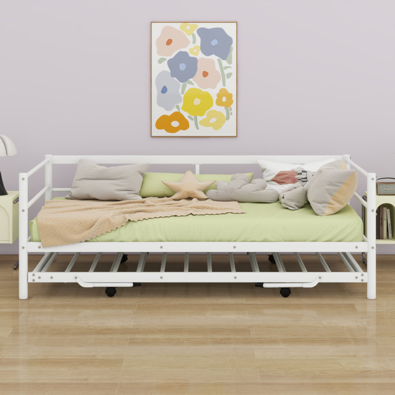 Metal Daybed With LED And Trundle