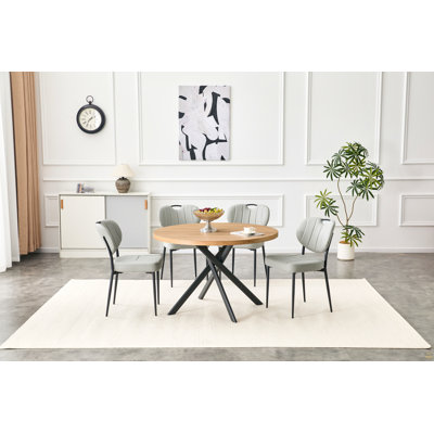 Table de salle à manger ronde et pliable pour petits espaces - Matériau en bois aggloméré, pour la salle à manger, le salon de thé et le café (chêne, 1 table)