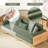 Grimpante 82.7'' Beige Cotton Linen or Green Corduroy Sofa Bed,Upholstered Sleeper with Solid Wood Legs-103473336