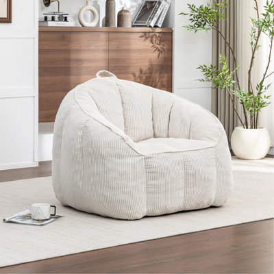Fauteuil à billes géant pour adultes, fauteuils à billes confortables en velours côtelé avec accoudoirs pour le salon de la chambre à coucher, fauteuils à canapé paresseux pour adultes avec rembourrage inclus