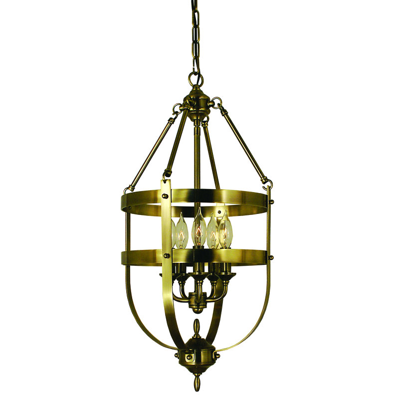 Luminaire suspendu à un seul urn 5 lumières Goff, Bronze acajou