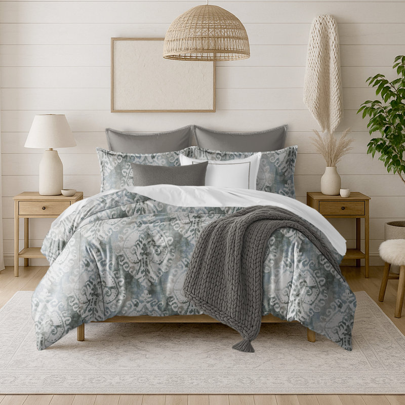 Ensemble de housse de couette et 2 taies décoratives Oxford, Housse de couette pour grand lit super + 2 taies d