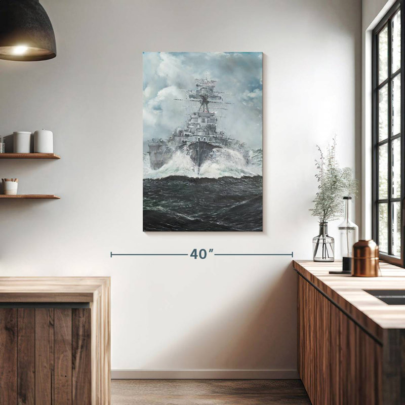 Mait HMS Hood Heads For Bismarck, 39" H x 26" W