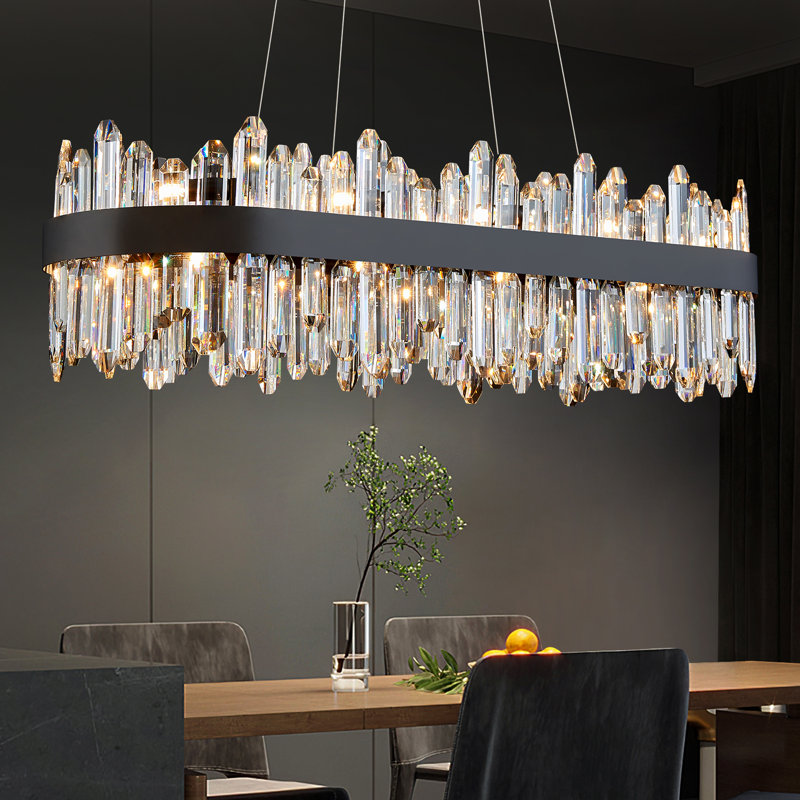 Polaris 20 - Light Dimmable Square / Rectangle Chandelier, Black