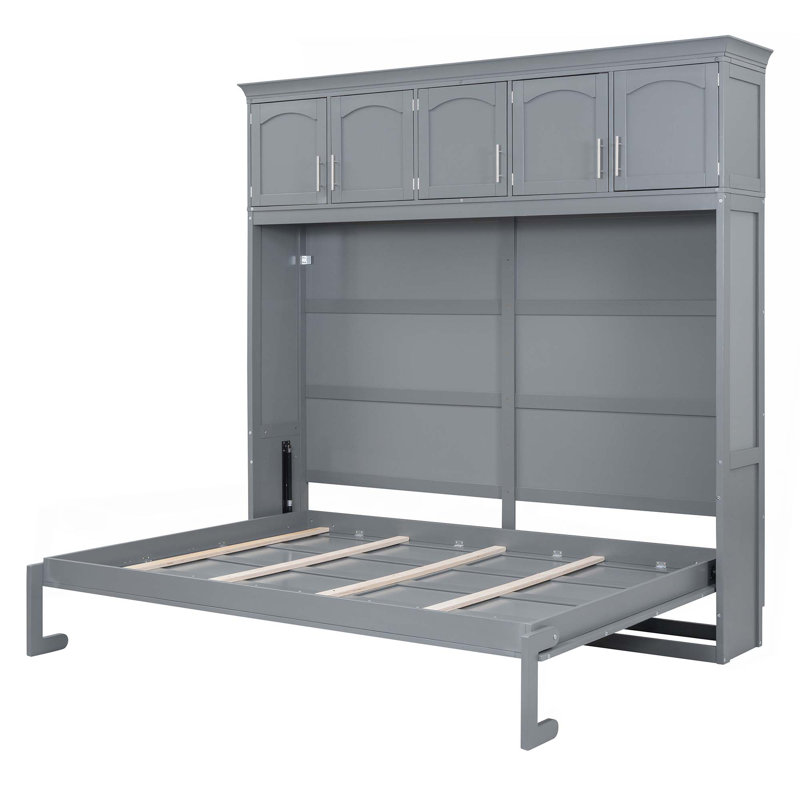Murphy Bed Wall Bed With Top Cabinets, Full 