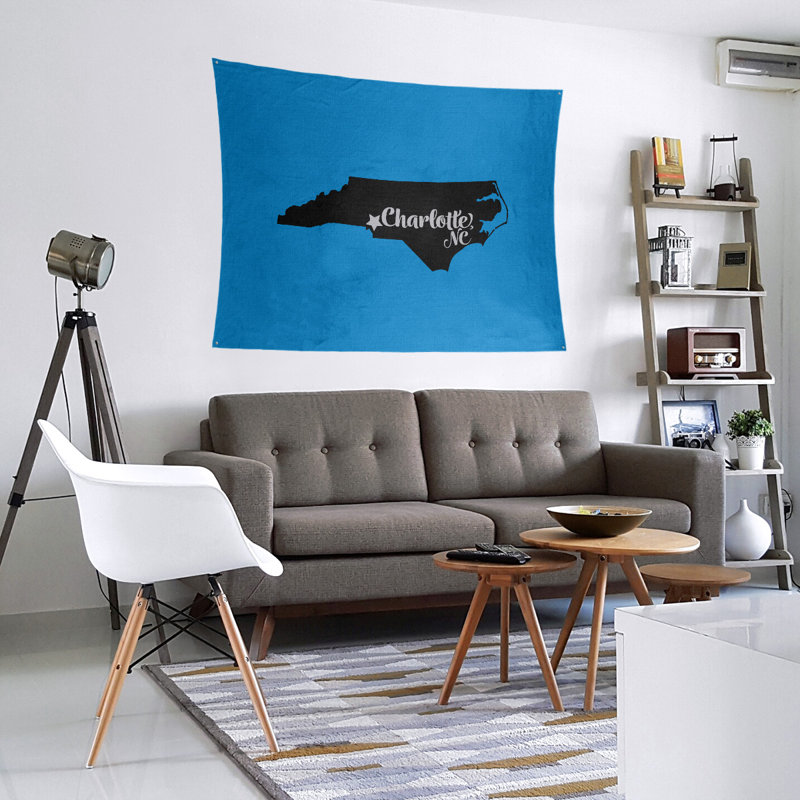 Tapisserie «North Carolina Sports», Bleu / noir, H 51 po x l 60 po
