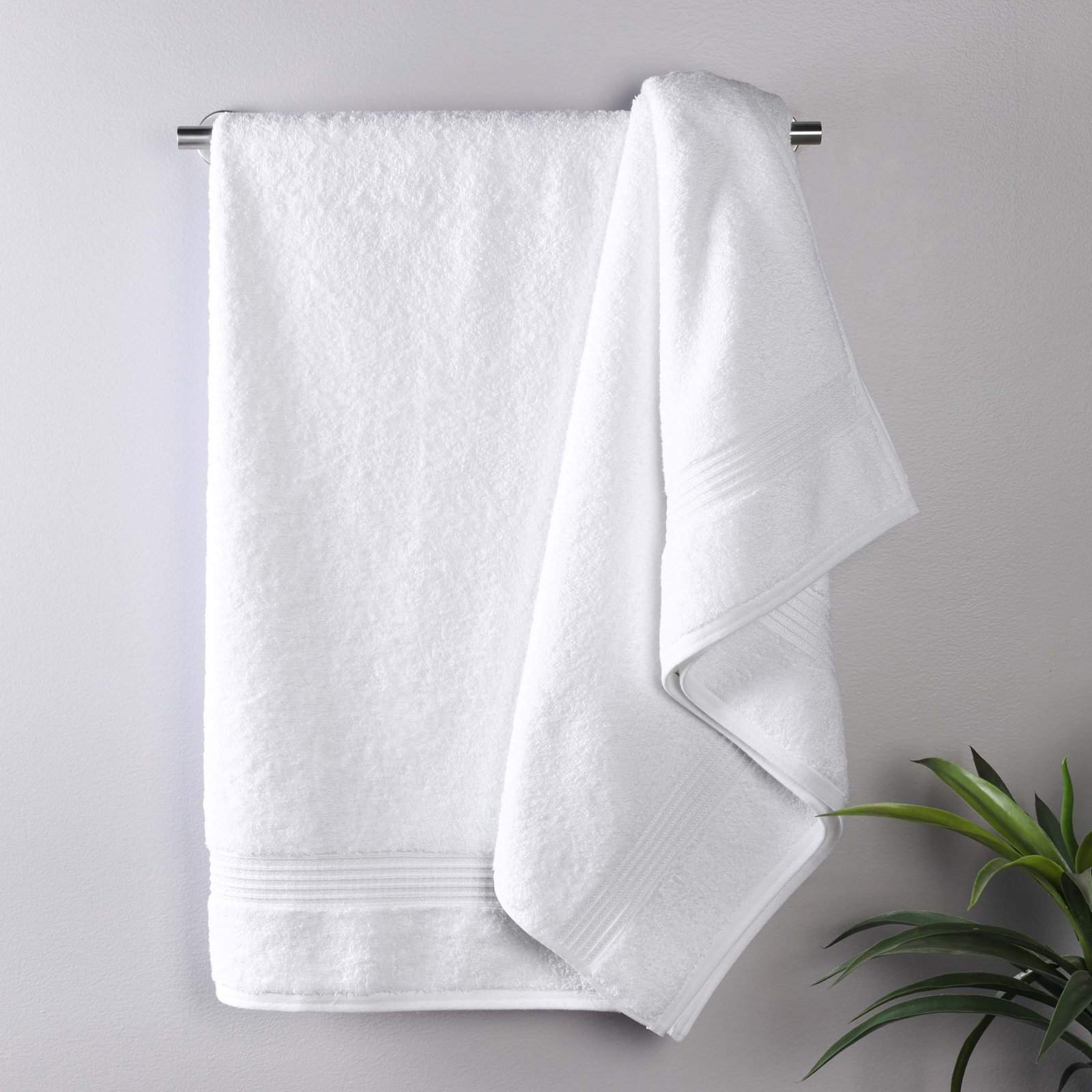 Oleg Egyptian Cotton Bath Sheet Set, White, Bath Towels - 2 Pack