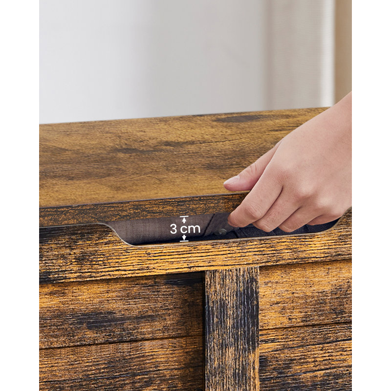 Kenesaw Storage Bench, Rustic Brown, 46cm H x 100cm W x 40cm D