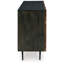 Sideboard Cabinet Console, 3 Grooved Brown Sheesham Wood 64 Inch