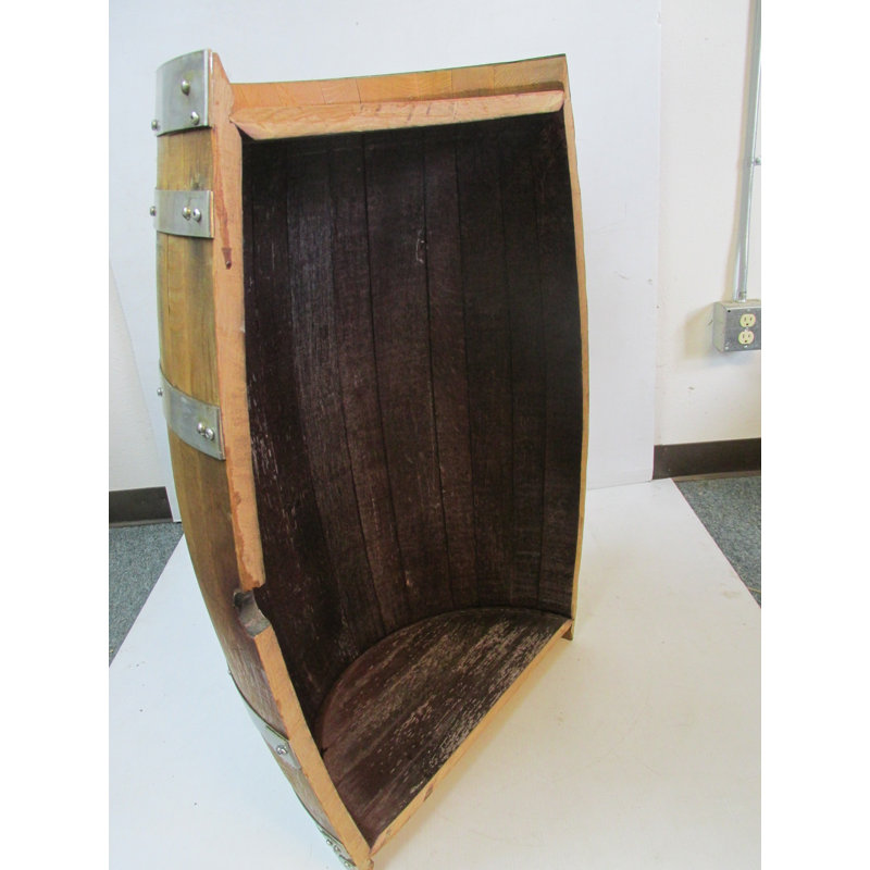 Wide Reclaimed Wine Barrel Stand, Lacquer Finished