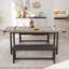Ensemble de table de salle à manger extensible 63 po avec 2 bancs, ensemble de table de cuisine rectangulaire de 3 pièces pour 4 à 6 personnes, ensemble de coin-repas en bois industriel avec structure en métal robuste, conception peu encombrante, gris rustique-1171578101