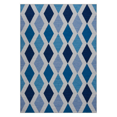 Tapis lavable - motif floral rétro - résistant aux marques et antidérapant pour le salon, la chambre à coucher - teinte bleu-vert, 10 x 13 pi, spéc.USA