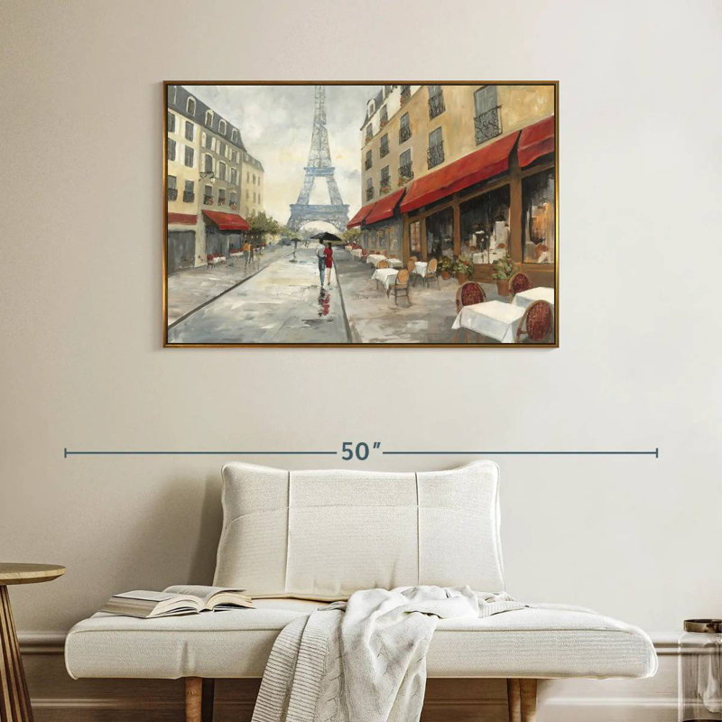 Le matin à Paris, Cadre flottant doré, 40 po x 27 po