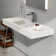 47'' Wall Mounted Bathroom Sink Solid Surface Vessel Sink with Faucet Hole