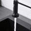 Black Pull Out Kitchen Faucet, Ceramic Filler, Brass, Single Handle, Water Flow Control Contemporary Sink Black, , Hole Temperature Controller