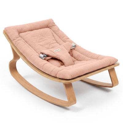 Comfy Cubs Baby Rocker for Ages 0-24 Months - Wooden Baby Recliner with Soft Removable Quilted Muslin Cotton Cushion by Comfy Cubs