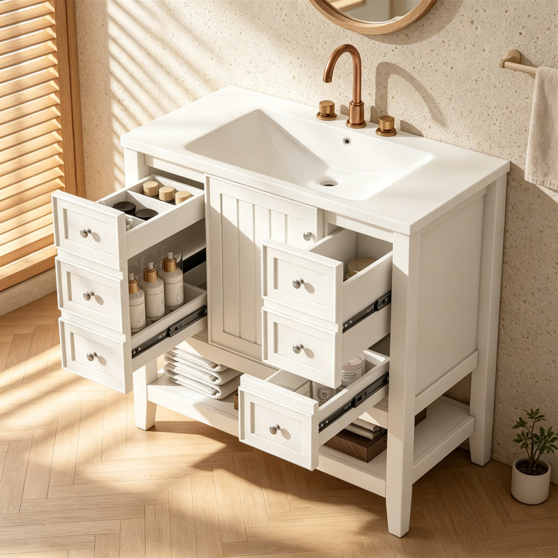 Meuble-lavabo 36 po avec lavabo, Blanc