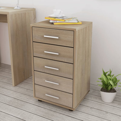 vidaXL Drawer Cabinet Engineered wood, Aluminum Medium by VidaXL