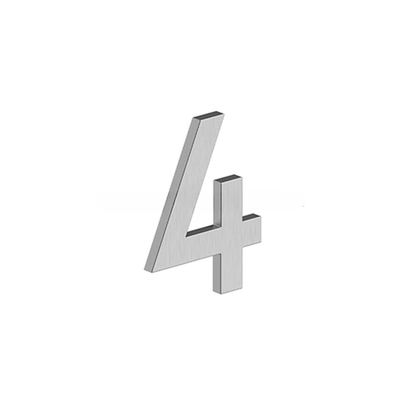 Deltana RNB-4U32D 4" NUMBER 4, B SERIES WITH RISERS, STAINLESS STEEL in Brushed Stainless, Satin Nickel