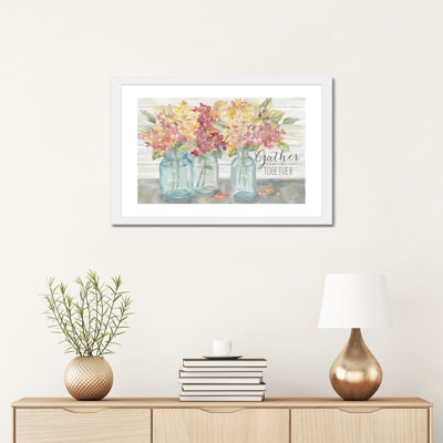 Reproduction d’art de style maison de campagne avec pots Mason-rassemblement par Cynthia Coulter