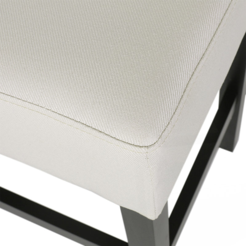 Ensemble de 2 tabourets de bar à hauteur de comptoir sans dossier avec sièges rembourrés et coutures élégantes, Tissu, Beige